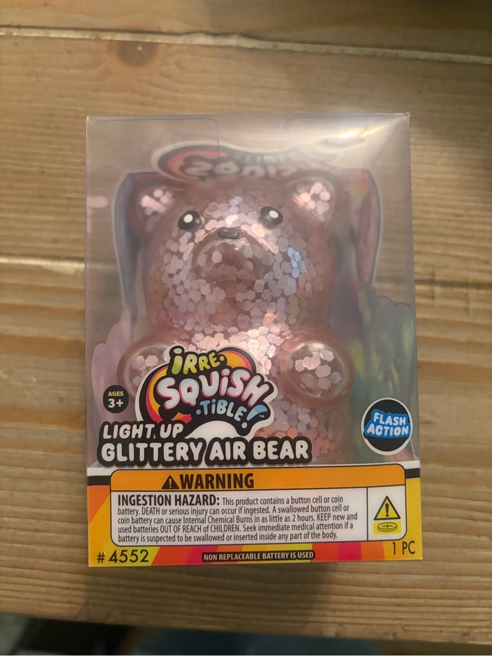 Light-Up Glittery Air Bear - Pink